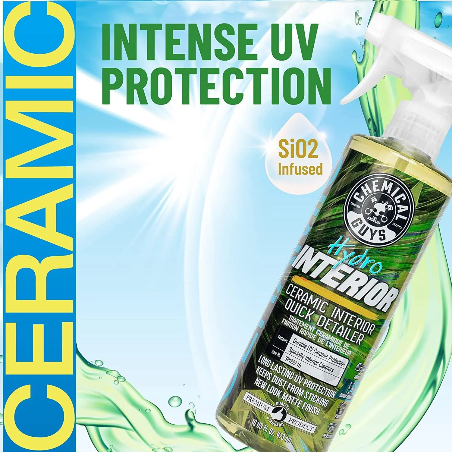Chemical Guys HydroInterior Ceramic Interior Quick Detailer 473ml ( 16oz ) - Image 11
