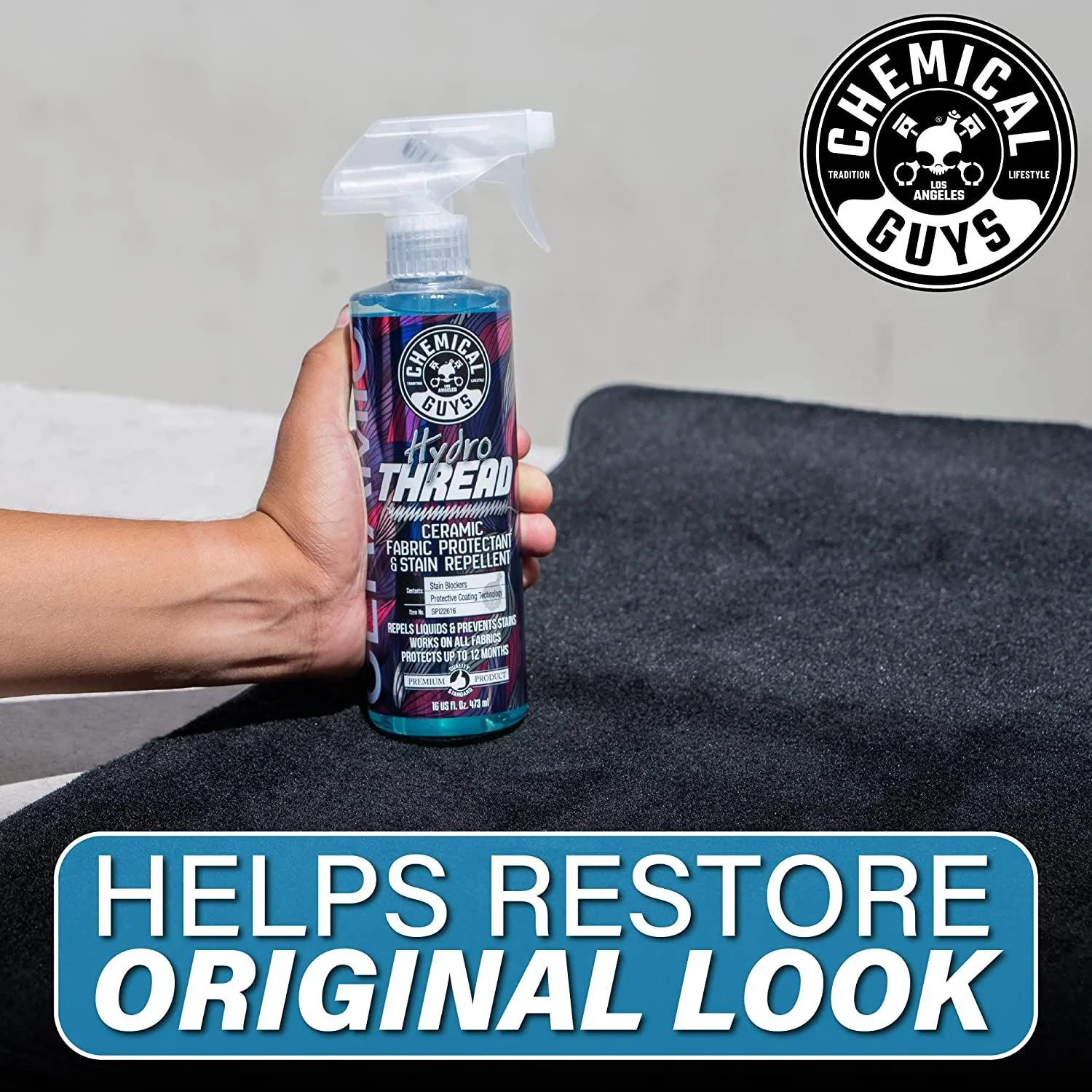 Chemical Guys HydroThread Ceramic Fabric Protectant & Stain Repelent 473ml (16oz) - Image 6
