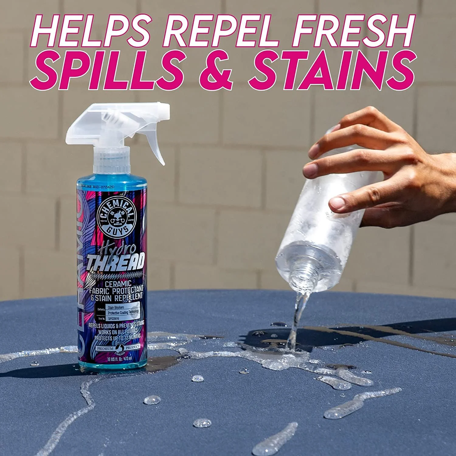Chemical Guys HydroThread Ceramic Fabric Protectant & Stain Repelent 473ml (16oz) - Image 7
