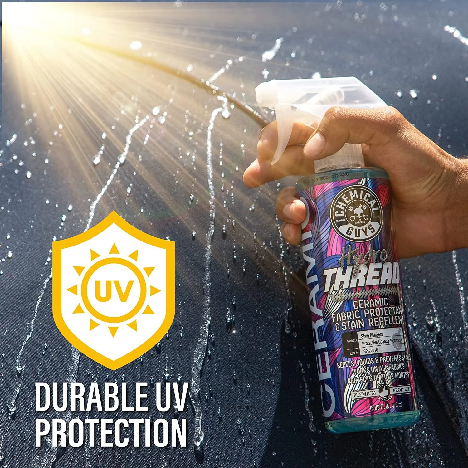Chemical Guys HydroThread Ceramic Fabric Protectant & Stain Repelent 473ml (16oz) - Image 8