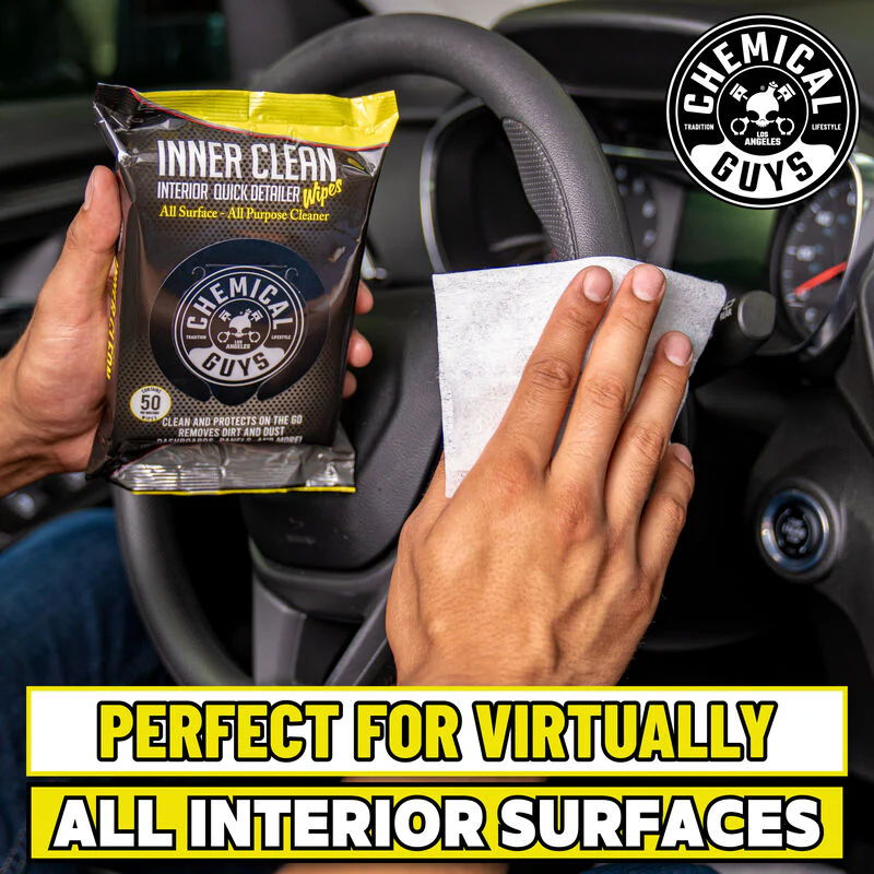 Chemical Guys InnerClean Interior Quick Detailer & Protectant Wipes 50pk - Image 9