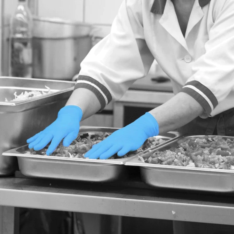 Shield Powder Free Blue Nitrile Disposable Gloves - Large - Image 3